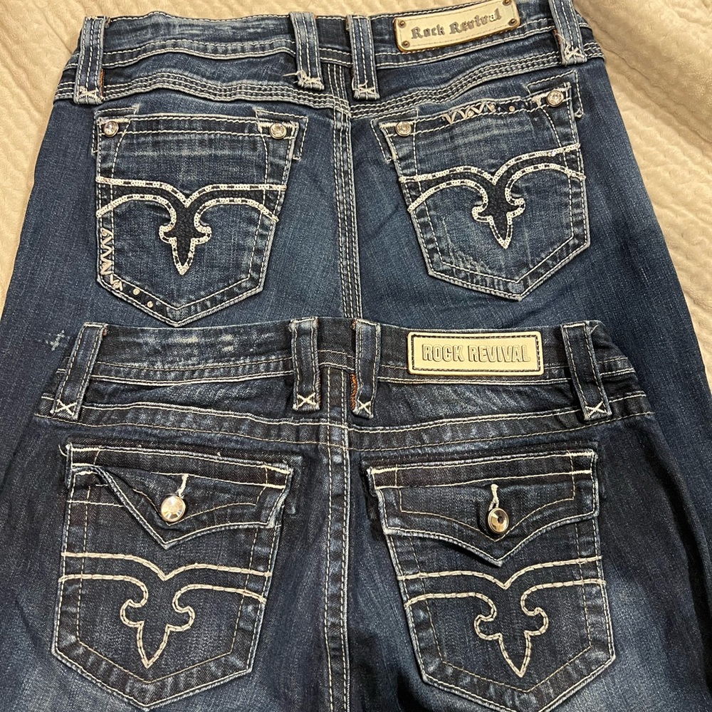 Lot of 2-Size 29 Rock Revival Easy Skinny Jeans